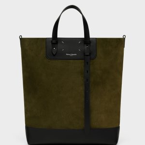 Yellow Leather Vertical Shopping Bag