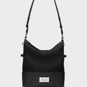 Black Leather Small 5AC Hobo Bag