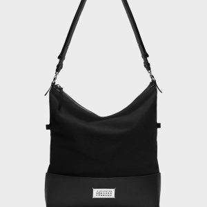 Black Leather Medium 5AC Hobo Bag
