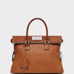 Brown Leather 5AC Crossbody Bag Loved To Death Medium
