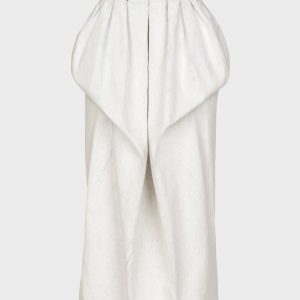 White Women's Denim Midi Skirt