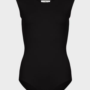 Black Viscose Sleeveless Bodysuit