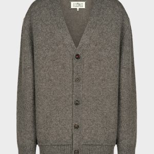 Grey Oversized V-neck Cardigan