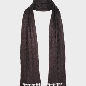 Black Silk Long Knitted Scarf