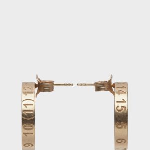 Silver Hoop Earrings Thick - Numerical